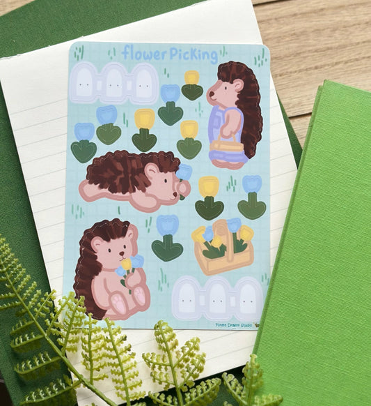 Flower Picking Sticker Sheet